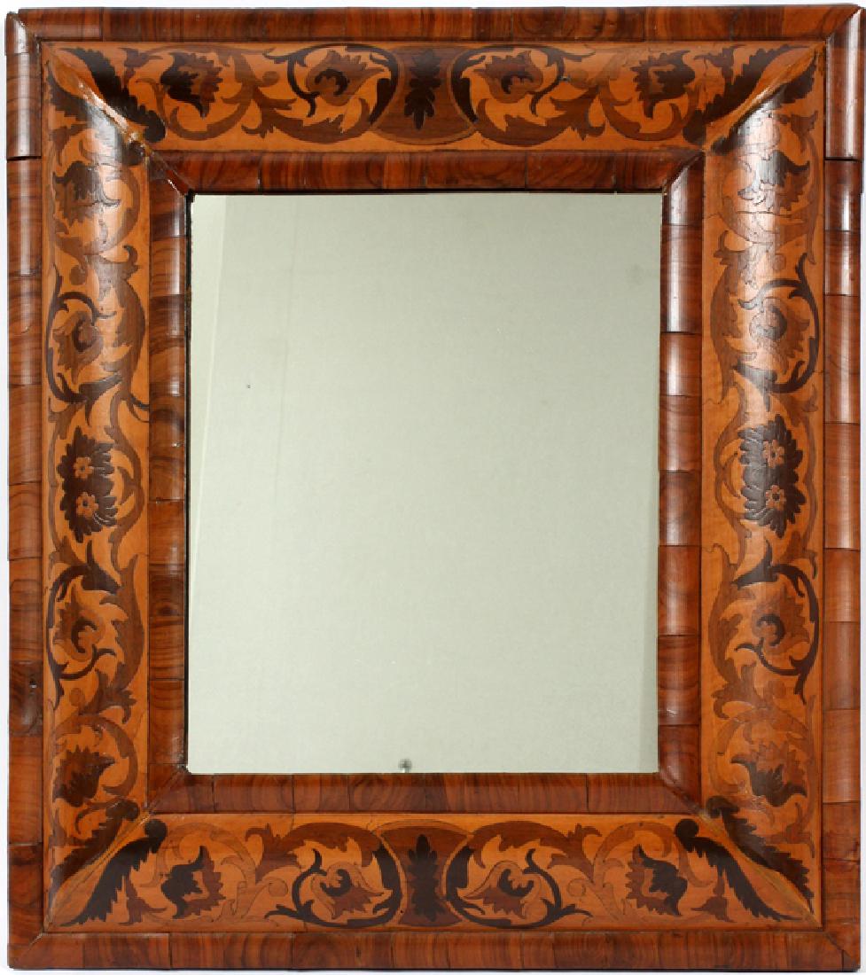 WILLIAM AND MARY STYLE WALNUT FRAMED WALL MIRROR (1 of 3)