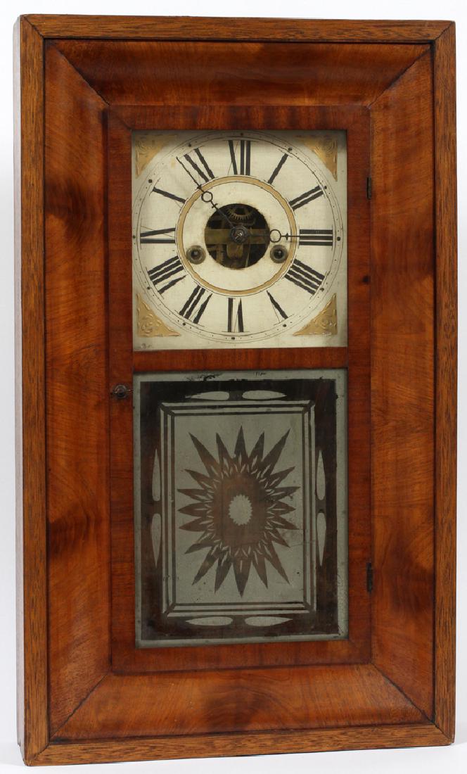 SILAS B. TERRY MAHOGANY BEVELED CASE SHELF CLOCK (1 of 2)