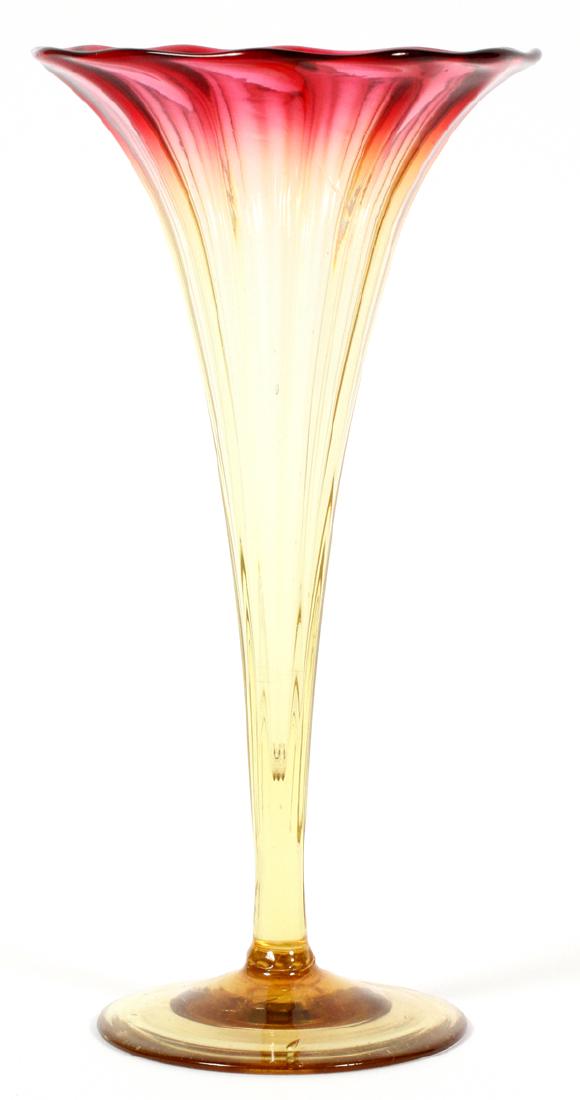 AMBERINA GLASS BUD VASE 19TH C. (1 of 3)
