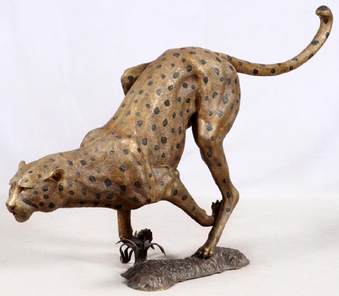 BRONZE CHEETAH SCULPTURE
