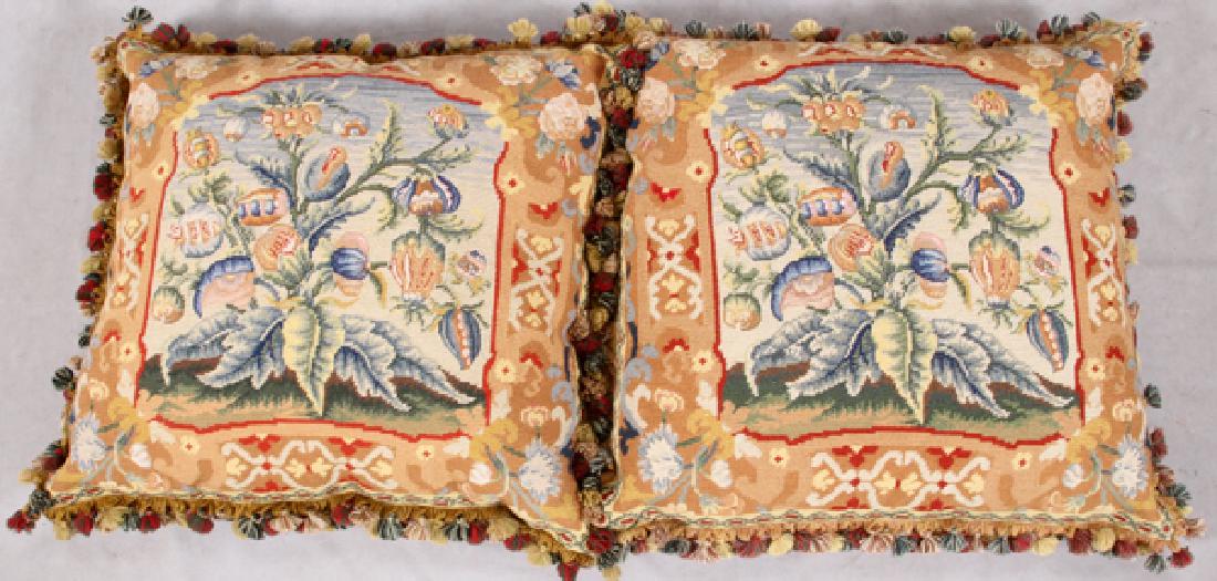 NEEDLEPOINT ACCENT PILLOWS PAIR (1 of 2)