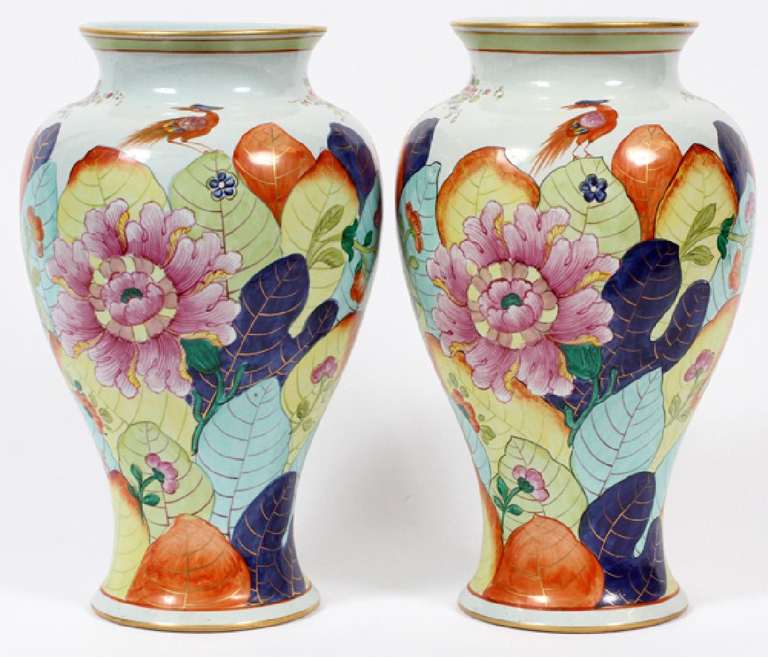 ITALIAN PORCELAIN VASES TOBACCO LEAF (1 of 2)