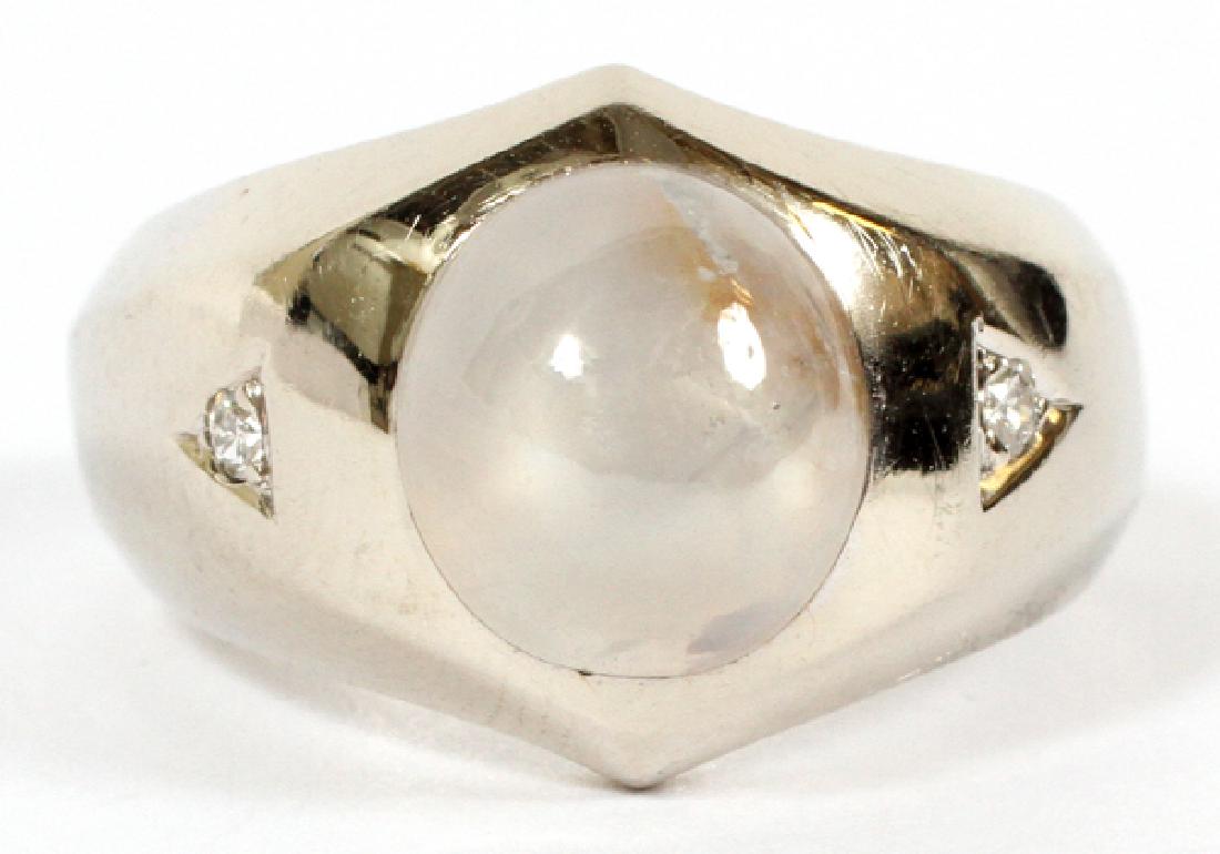 14KT WHITE GOLD LADY'S MOONSTONE RING TW. 12.3 GR (1 of 2)