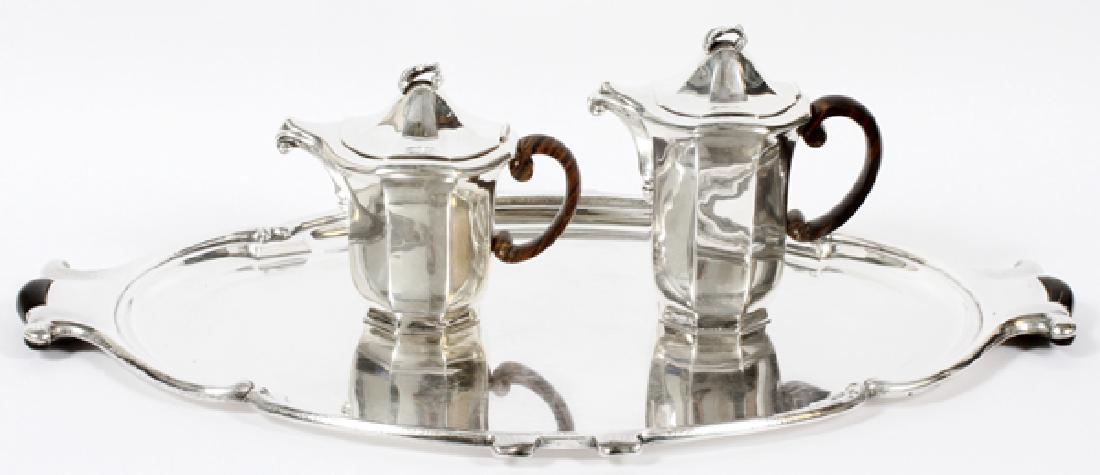 ITALIAN 800 SILVER TEAPOT COFFEE POT & TRAY (1 of 5)