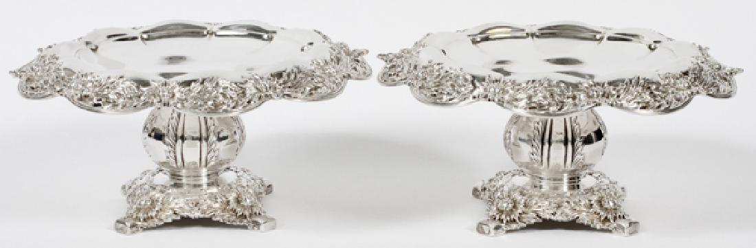 TIFFANY & CO. REPOUSSE STERLING TAZZE C.1880 PAIR (1 of 4)