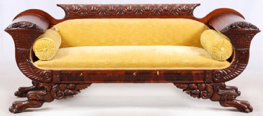 AMERICAN LATE CLASSICAL STYLE MAHOGANY SOFA (1 of 3)
