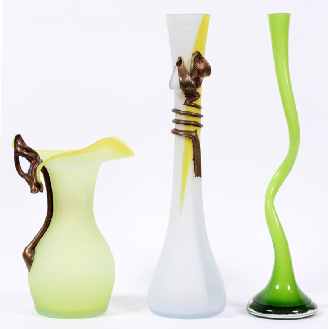 ROMBLAST ROMANIAN ART GLASS VASES THREE