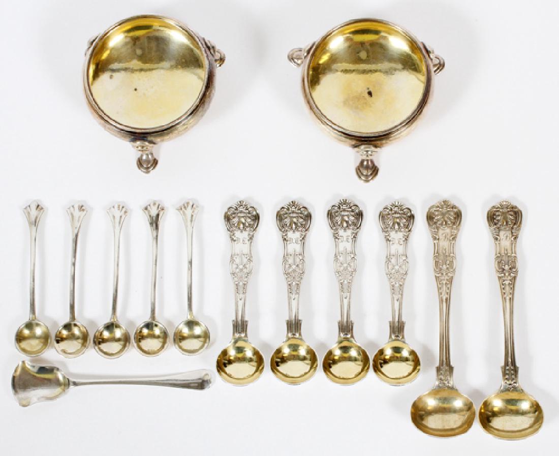 AMERICAN &ENGLISH STERLING SALT SPOONS & OPEN SALTS (1 of 4)