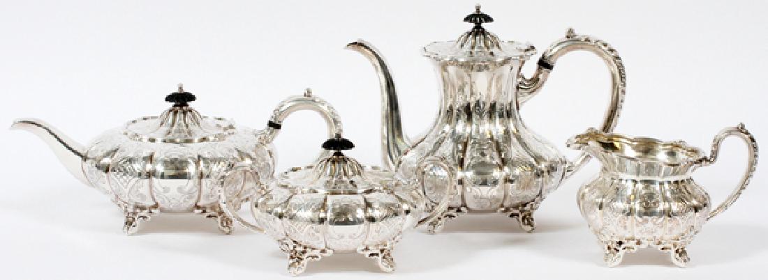 ENGLISH SILVER PLATE TEA & COFFEE SET 4 PIECES (1 of 4)