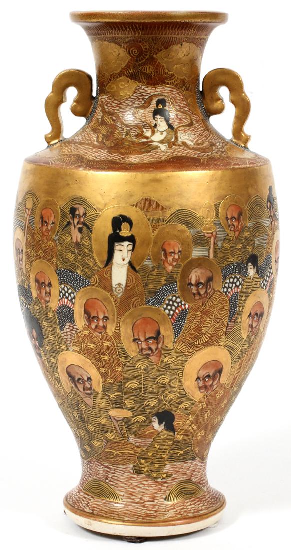 SATSUMA EARTHENWARE URN (1 of 3)