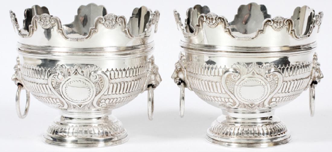 ENGLISH SILVER PLATE CACHEPOTS PAIR (1 of 4)