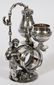 VICTORIAN SILVER PLATE NAPKIN RING & BUD VASES - 7