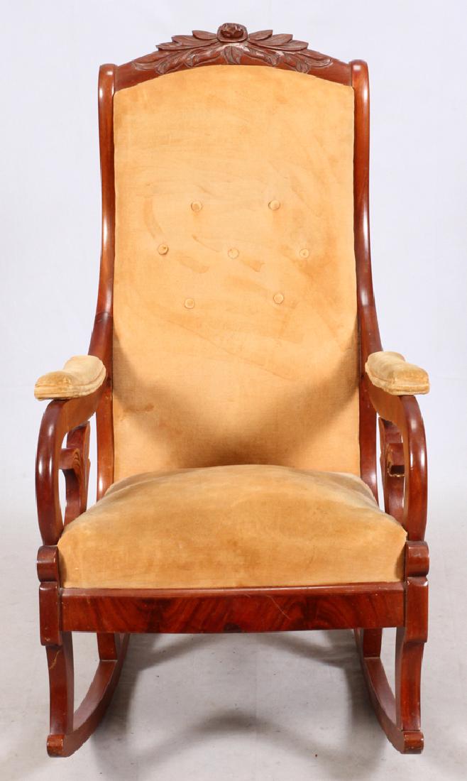 LINCOLN STYLE ROCKING CHAIR 19TH C. (1 of 2)