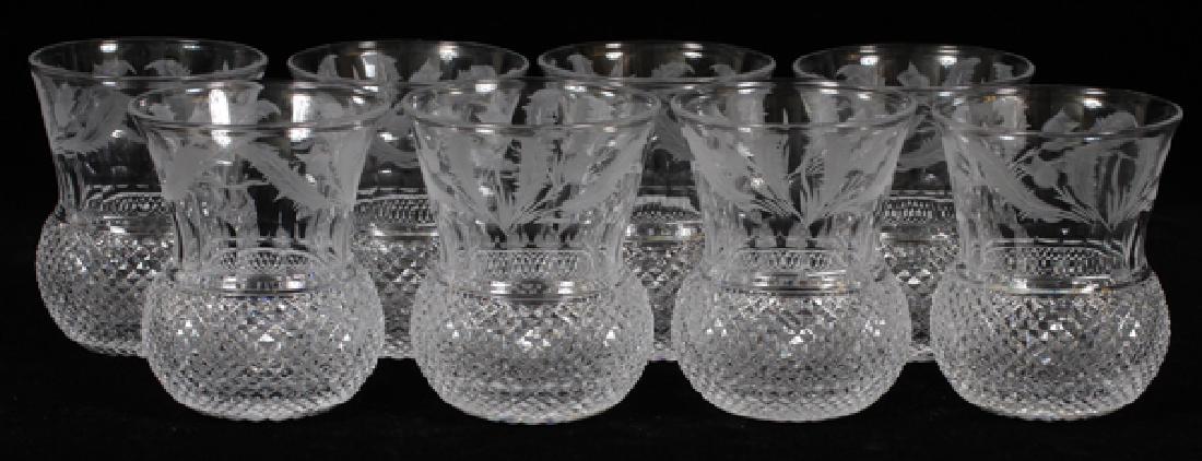 SCOTTISH THISTLE CRYSTAL LIQUOR GLASSES SET OF 8 (1 of 2)