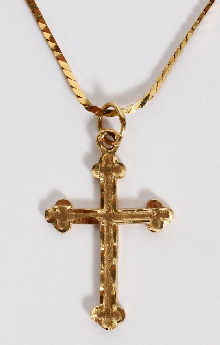 14KT YELLOW GOLD & CROSS PENDANT NECKLACE (1 of 2)