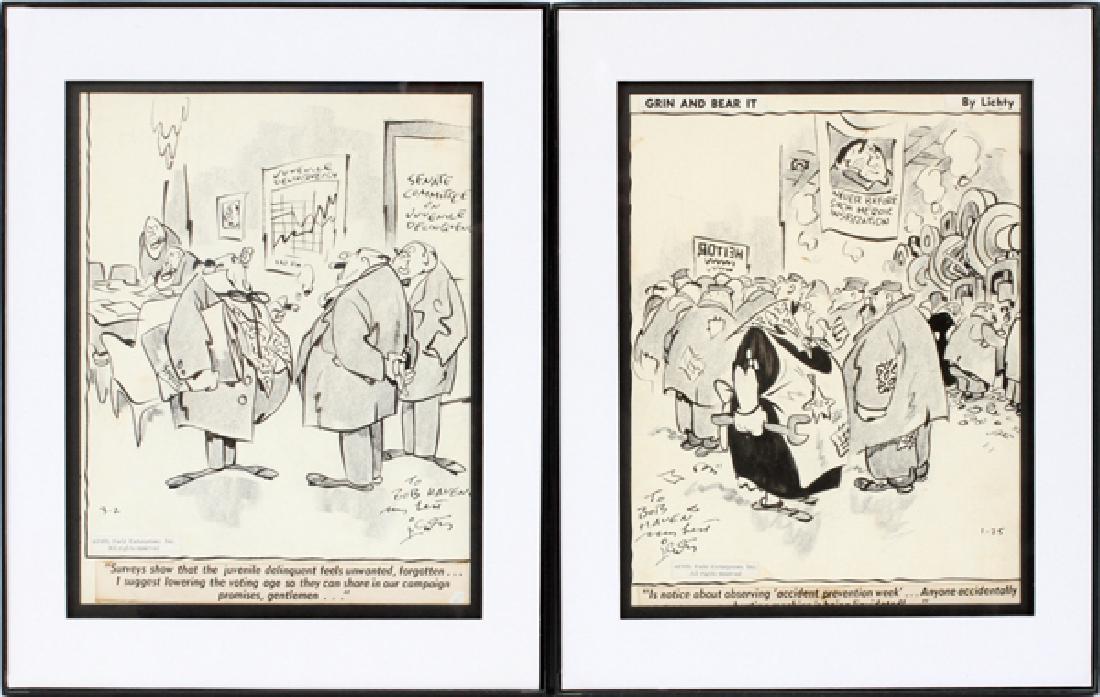 GEORGE LICHTYCOMIC STRIP LAYOUT PIECES 1955 2 PCS. (1 of 4)