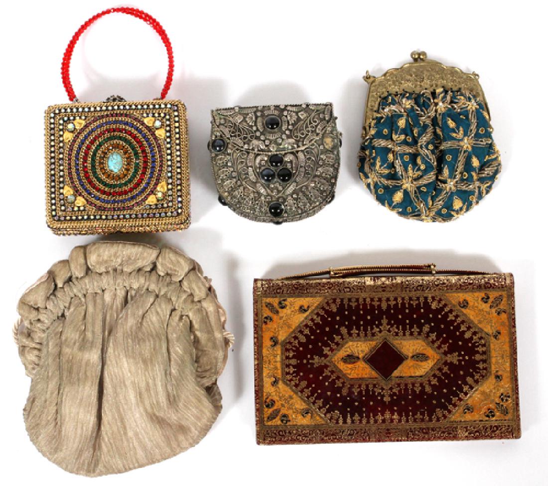 RHINESTONE EMBROIDERED AND OTHER BAGS 5 PIECES (1 of 2)