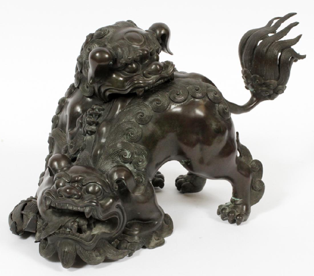 CHINESE BRONZE FOO LIONS (1 of 2)