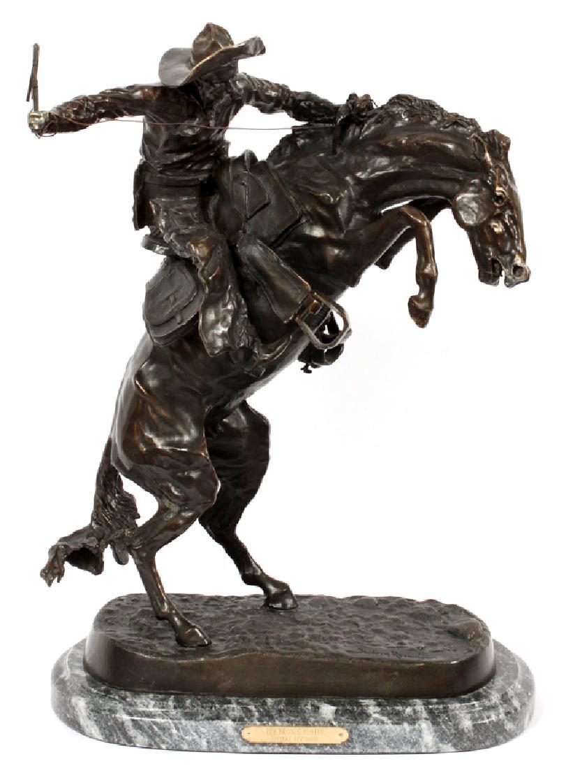 AFTER FREDERICK REMINGTON BRONZE SCULPTURE (1 of 3)