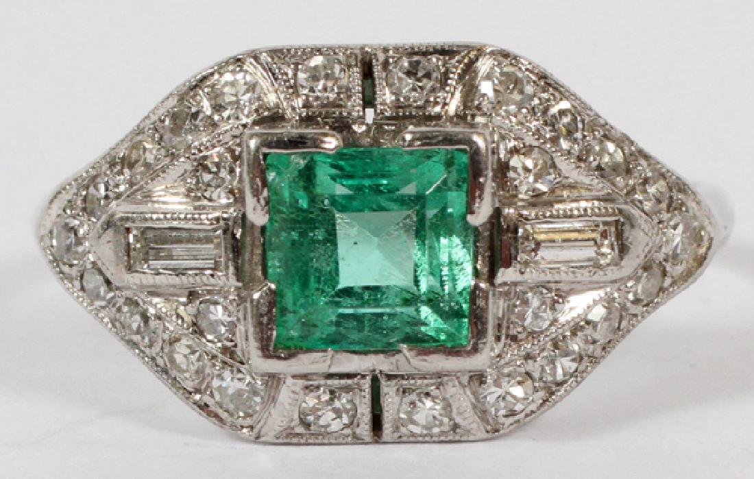 DIAMOND AND EMERALD RING CIRCA 1940 (1 of 2)