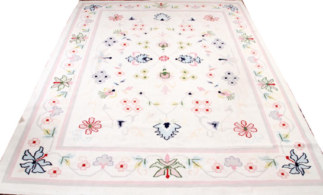 INDIAN HAND WOVEN WOOL DHURRIES RUG (1 of 2)