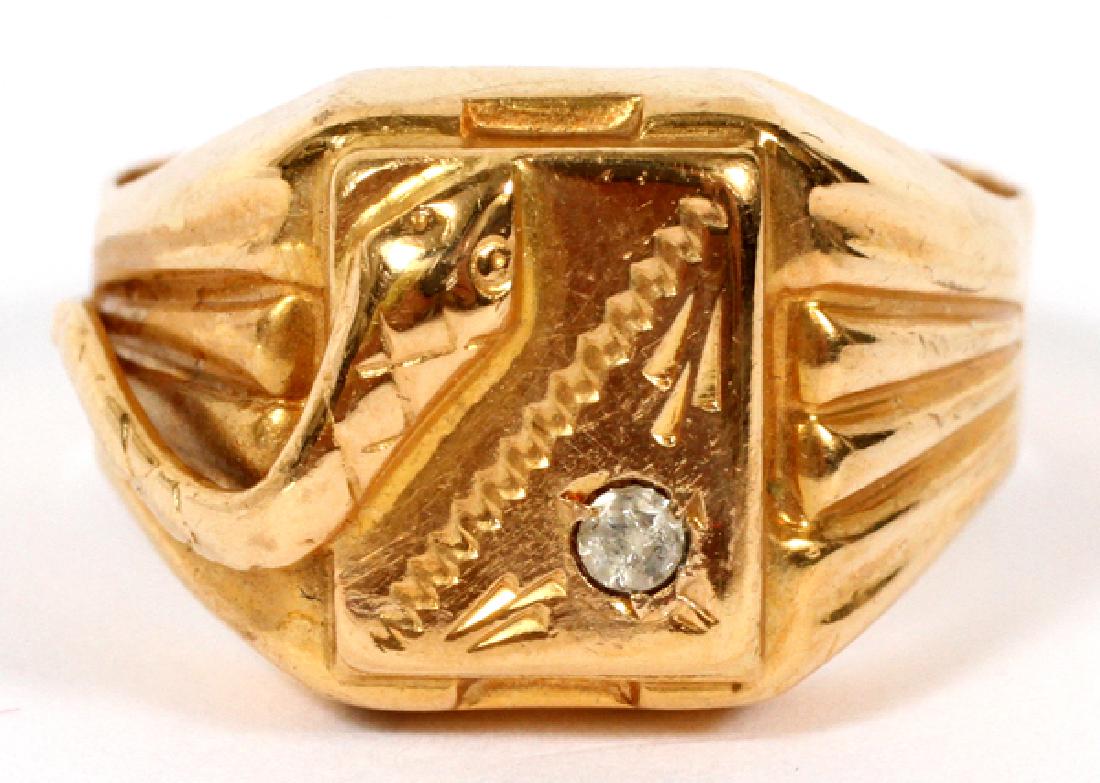 18KT YELLOW GOLD MAN'S RING SIZE 10.75 (1 of 2)