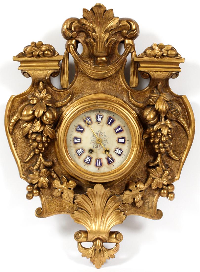 J. MARTI & CIE MEDAILLE DE BRONZE GILT WOOD CLOCK (1 of 4)