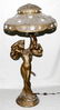 120035: ART NOUVEAU STYLE SPELTER FIGURAL LAMP