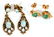14 YELLOW GOLD EMERALD AND OPAL EARRINGS 2 PAIRS