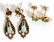 14 YELLOW GOLD EMERALD AND OPAL EARRINGS 2 PAIRS - 2