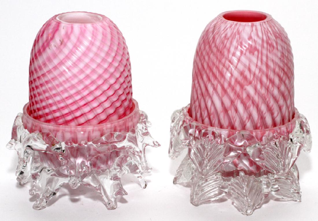 VICTORIAN NAILSEA TWO-PIECE FAIRY LAMPS LATE 19TH C (1 of 3)