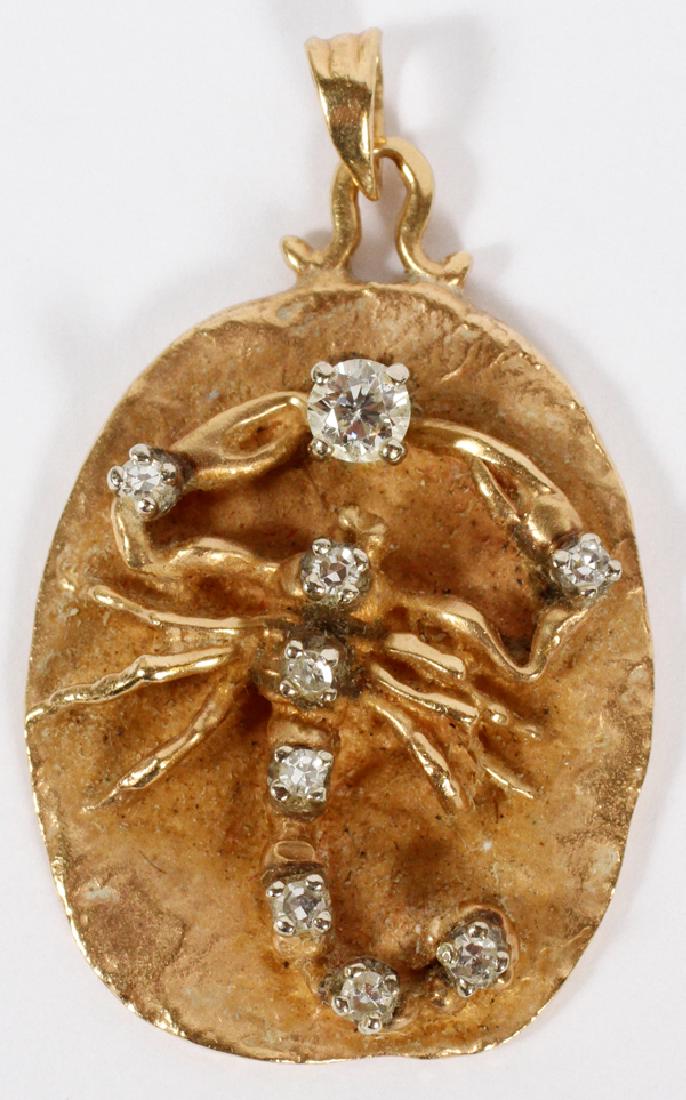 14KT YELLOW GOLD & DIAMOND SCORPIO PENDANT (1 of 2)