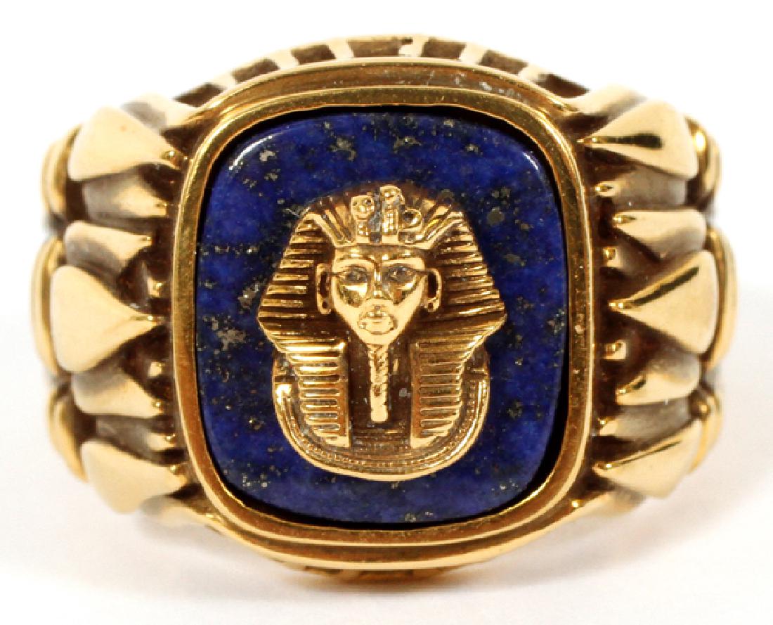 EGYPTIAN 14KT YELLOW GOLD & LAPIS LAZULI (1 of 3)