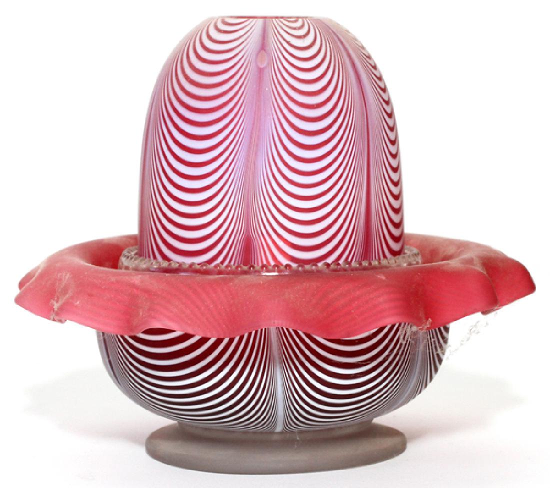 ROSE NAILSEA THREE PART FAIRY LAMP LATE 19TH C. (1 of 2)