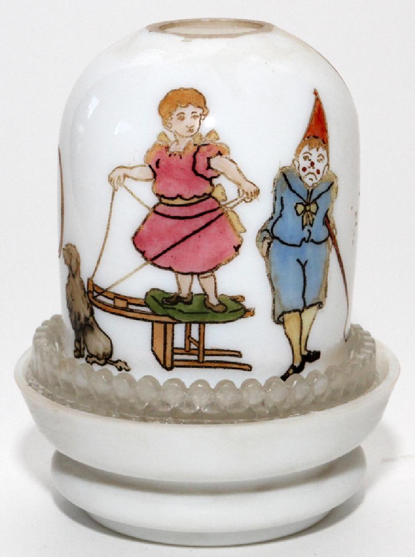 CLARKE'S PYRAMID VICTORIAN OPAQUE GLASS FAIRY LAMP (1 of 2)