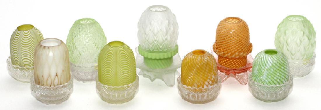 VICTORIAN GLASS TWO-PART FAIRY LAMPS (1 of 2)