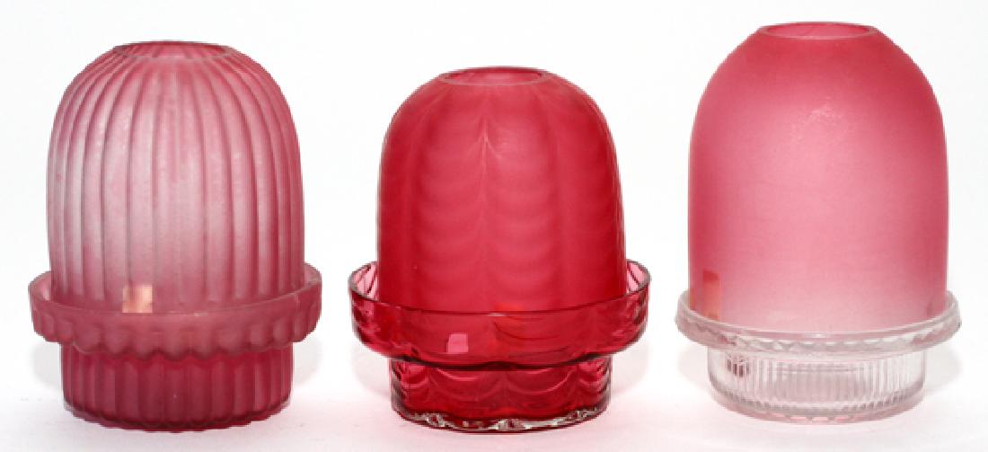 VICTORIAN SATIN GLASS FAIRY LAMPS 3 PCS (1 of 2)