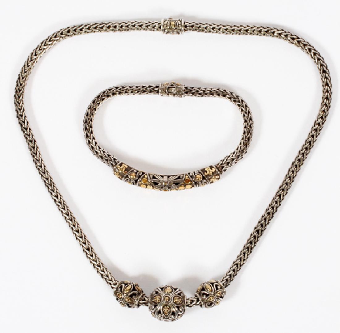 STERLING AND GOLD BRACELET & NECKLACE TWO (1 of 2)