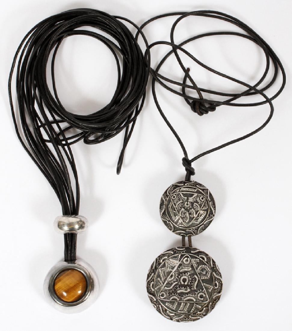 STERLING PENDANTS ON LEATHER NECKLACES 2 (1 of 3)