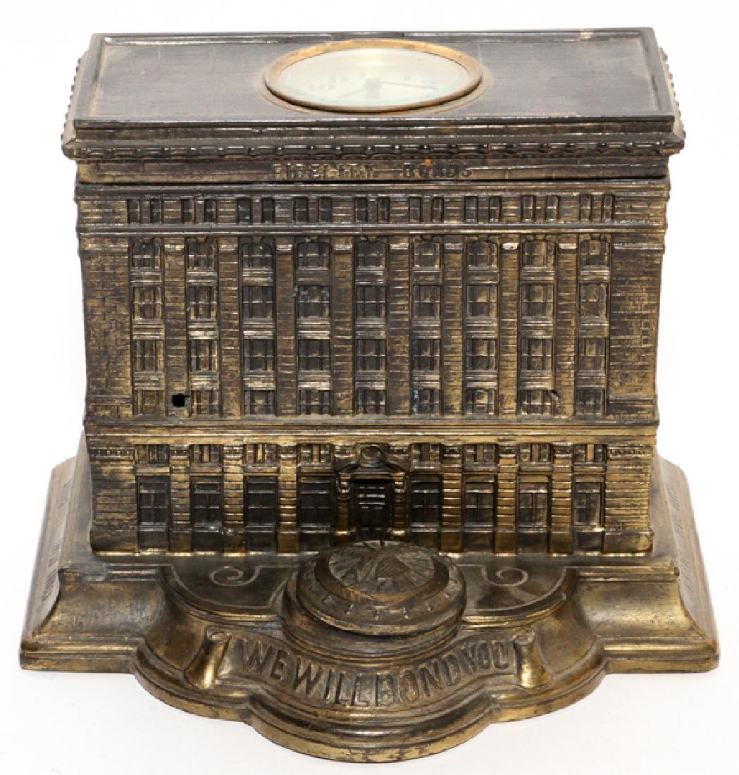 U.S. FIDELITY & GUARANTY CAST IRON INKWELL CLOCK (1 of 3)