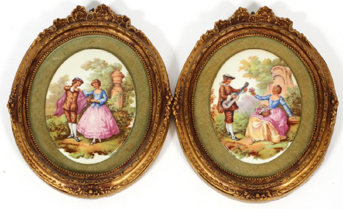 FRENCH LIMOGES PORCELAIN MINIATURE PLAQUES (1 of 3)