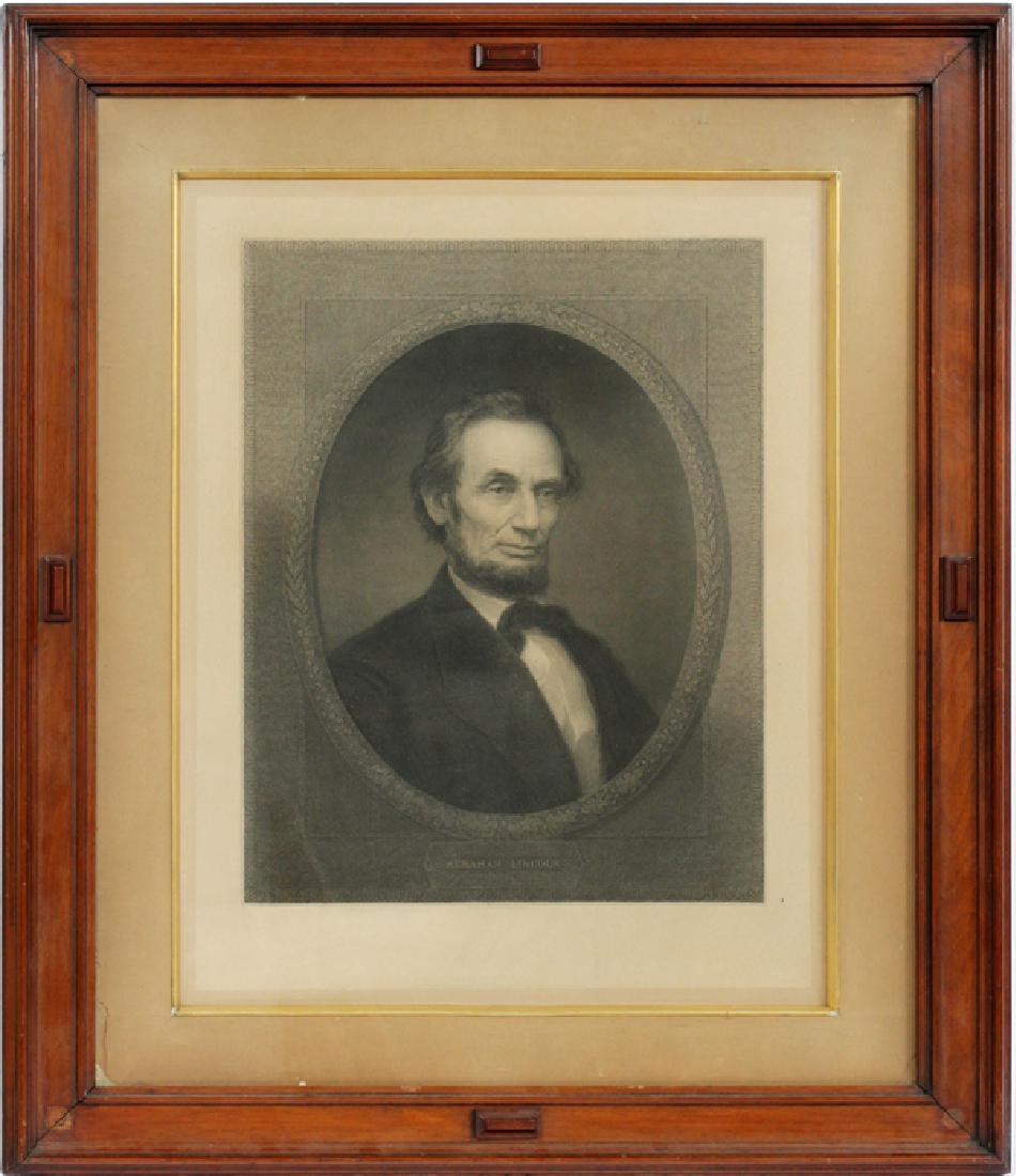 PORTRAIT OF ABRAHAM LINCOLN 1868 PERIOD WALNUT (1 of 4)