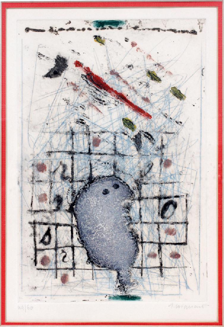 ILLEGIBLY PENCIL SIGNED MODERN ETCHING (1 of 4)