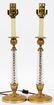 EMPIRE-STYLE GILT BRONZE & CUT GLASS CANDLESTICKS - 2