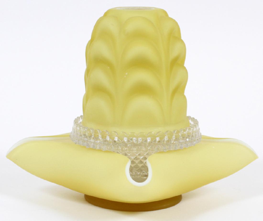 VICTORIAN YELLOW CASED THREE PART FAIRY LAMP (1 of 3)