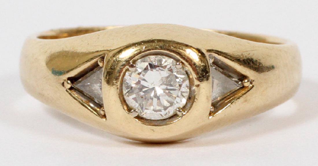 14KT YELLOW GOLD & DIAMOND BEZEL DOME RING (1 of 2)
