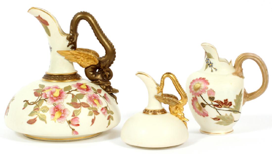 ROYAL WORCESTER BISQUE PITCHERS THREE (1 of 3)