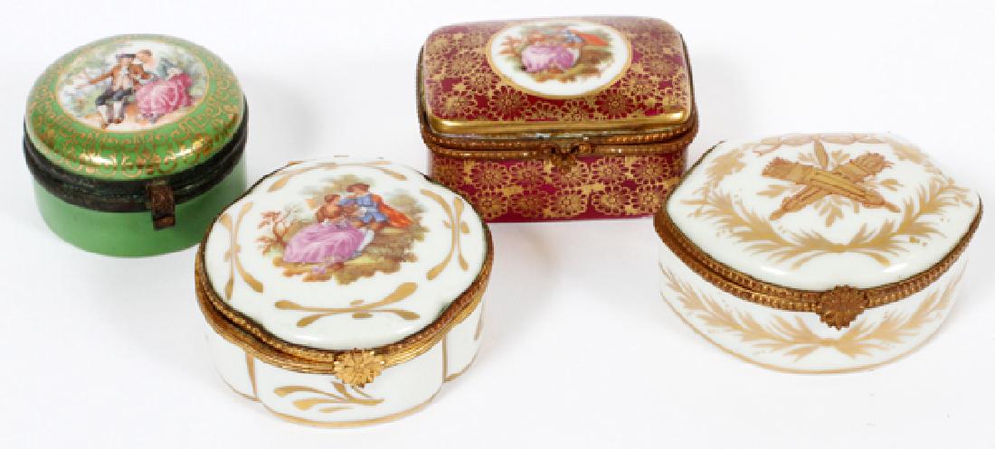 LIMOGES AND CZECH PORCELAIN RING BOXES 4: LIMOGES AND CZECH PORCELAIN RING BOXES, 4:Three by Limoges.