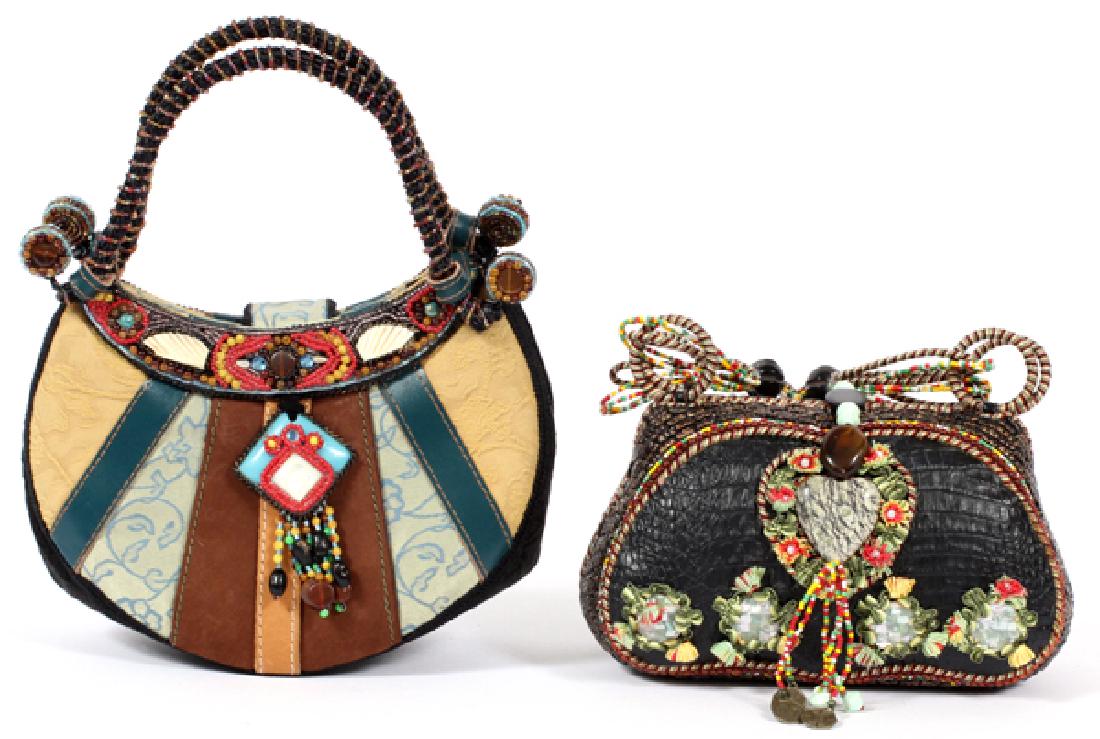 MARY FRANCES MULTICOLORED LEATHER AND FABRIC BAGS (1 of 2)