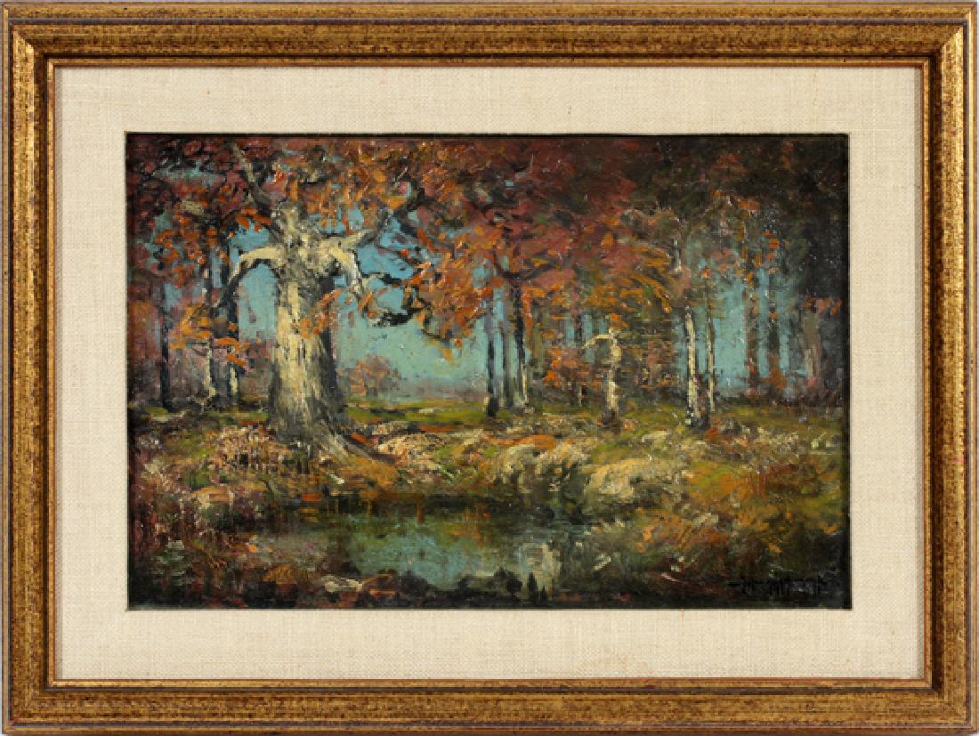 JULIAN ONDERDONK OIL ON WOOD PANEL 1908 (1 of 3)